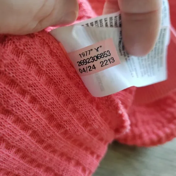 American Eagle Women’s Oversized Big Hug Waffle Crew Neck Sweatshirt Large - Picture 6 of 9